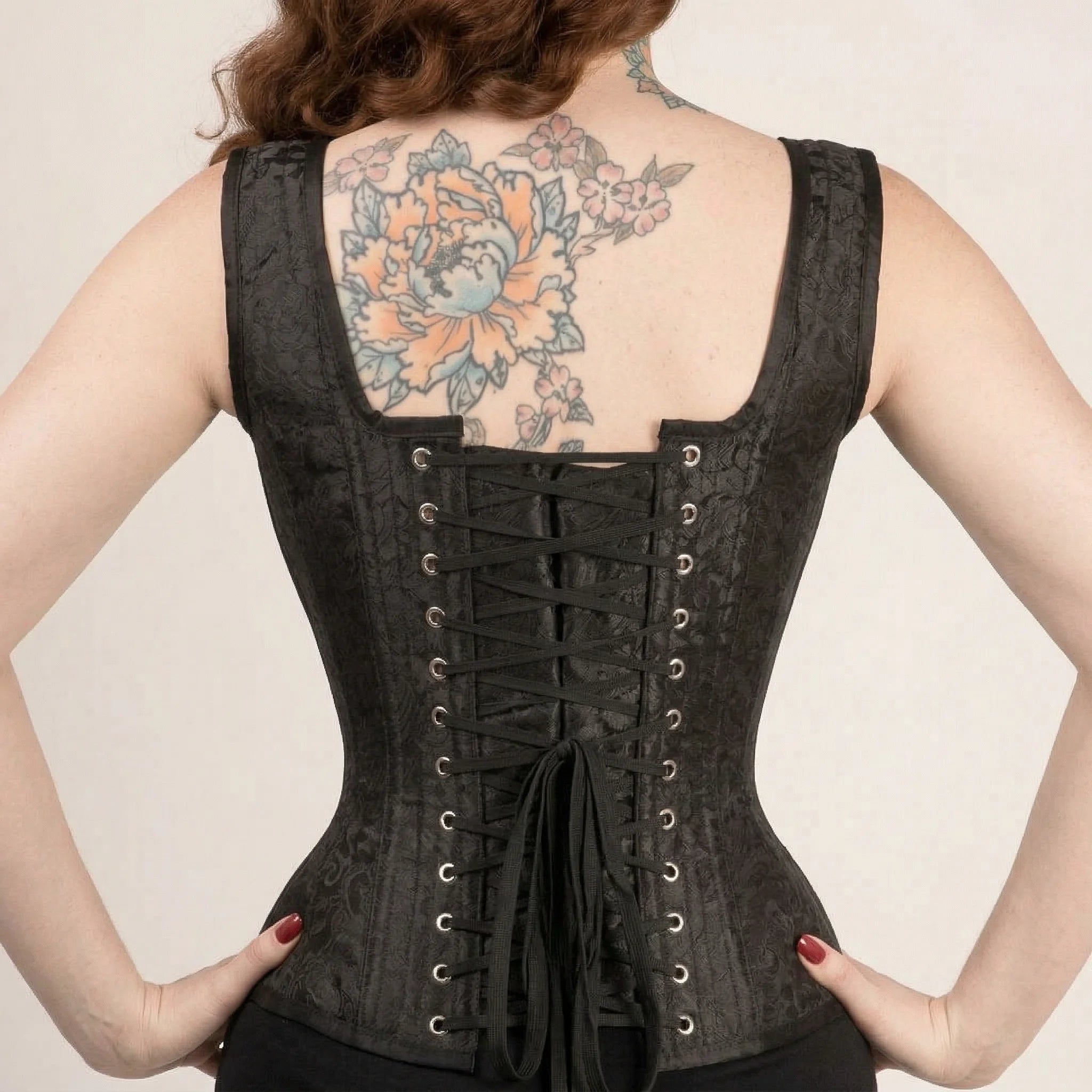 Corset Médiéval Noir - Vue dos (curvy)