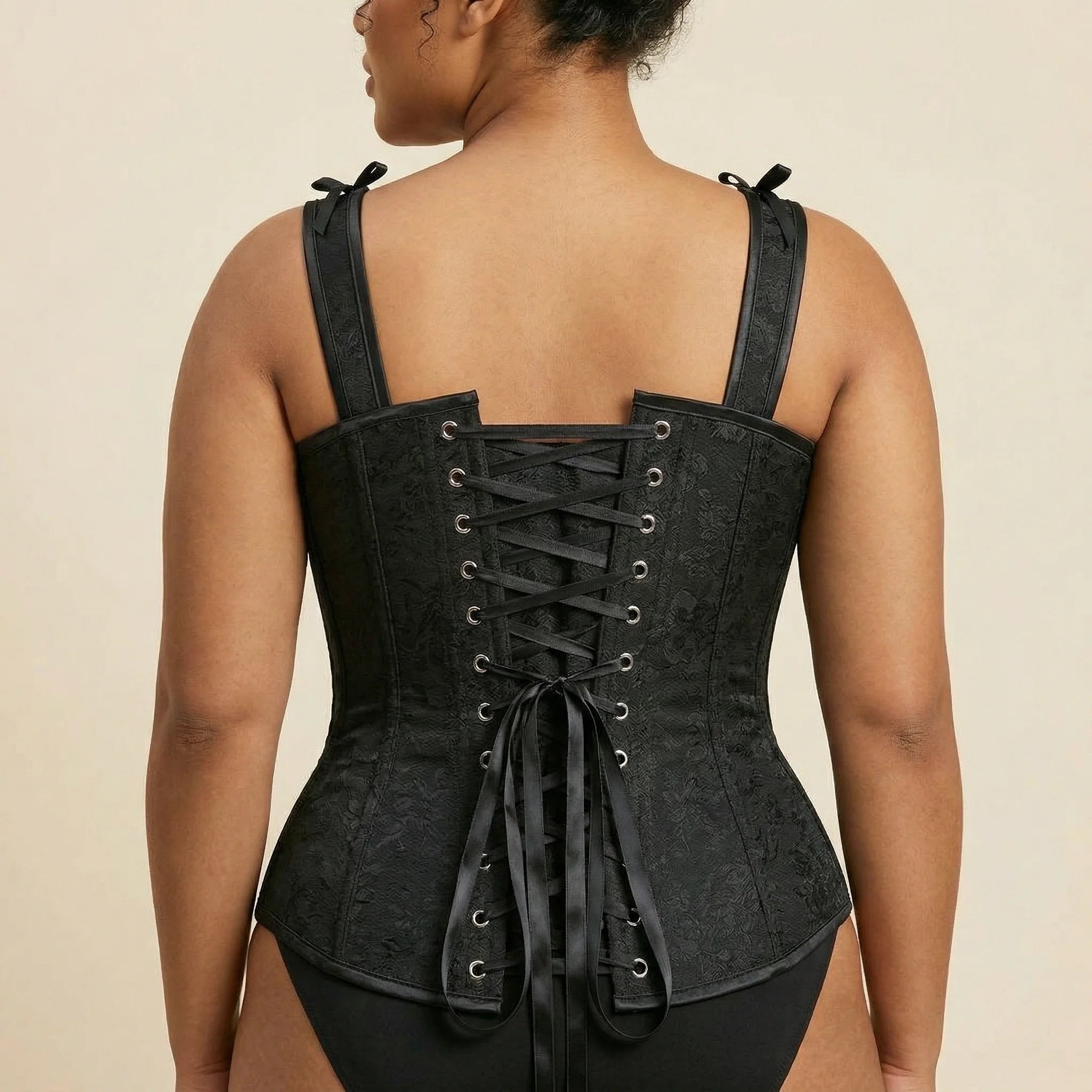 Corset Noir à Bretelles - Vue dos (plus-size)