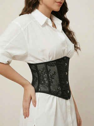 Corset Noir Court - Vue profil (curvy)