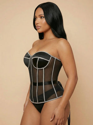 Corset Noir de Soirée - Vue profil (plus-size)