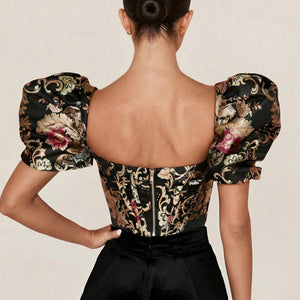 Corset Noir et Or - Vue dos (moyenne)