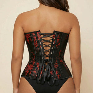 Corset Noir Et Rouge - Vue dos (curvy)
