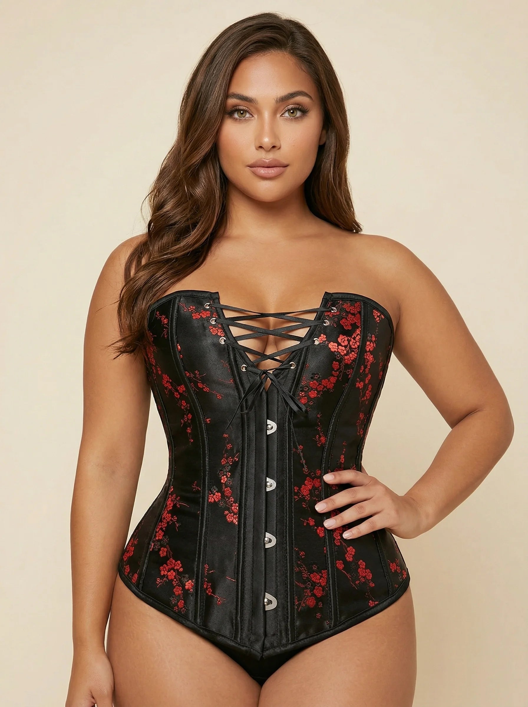 Corset Noir Et Rouge