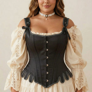 Corset Noir Femme - Vue face (plus-size)