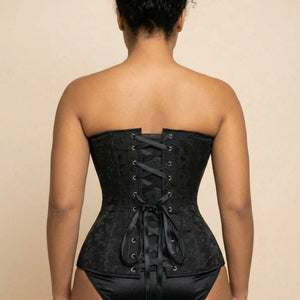 Corset Noir Fleur - Vue dos (curvy)