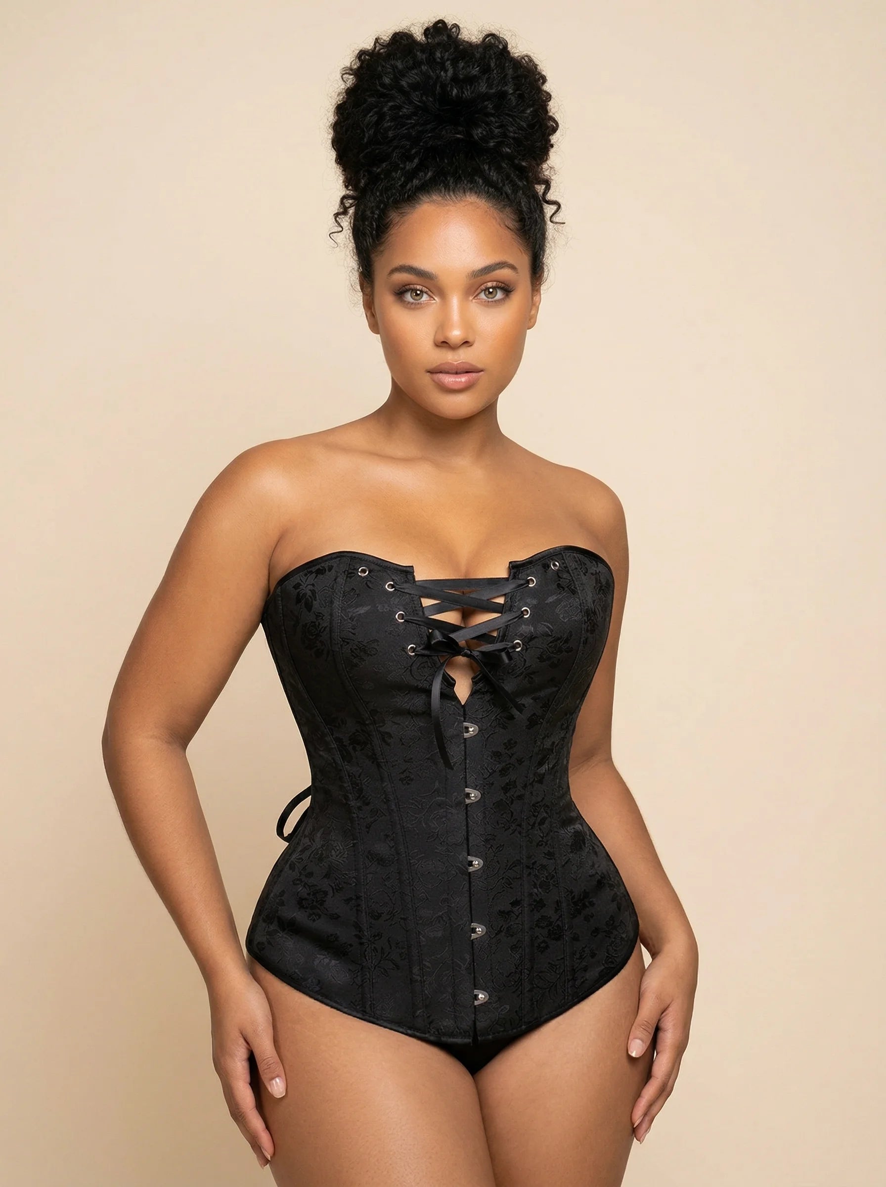 Corset Noir Fleur