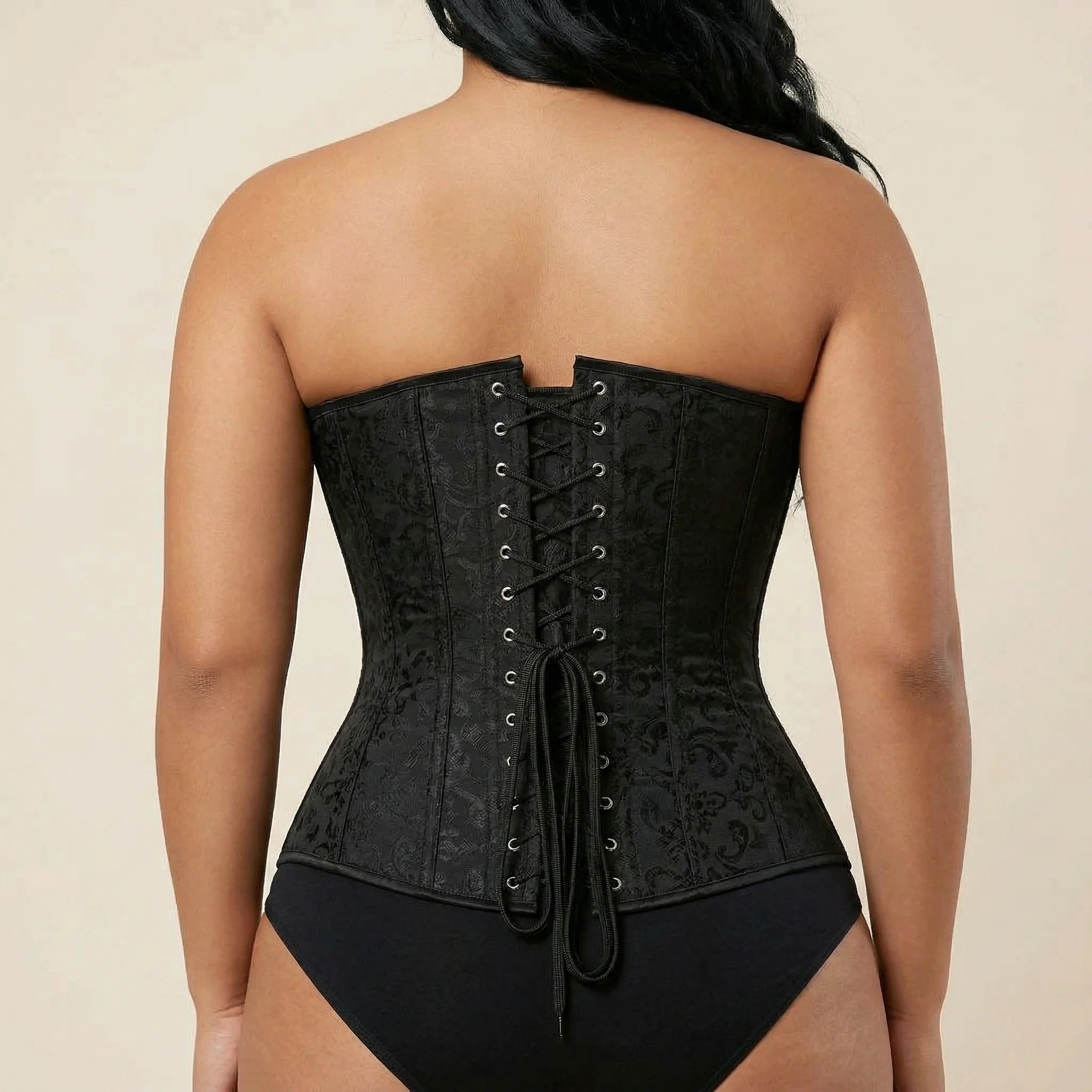Corset Noir Long Femme - Vue dos (plus-size)