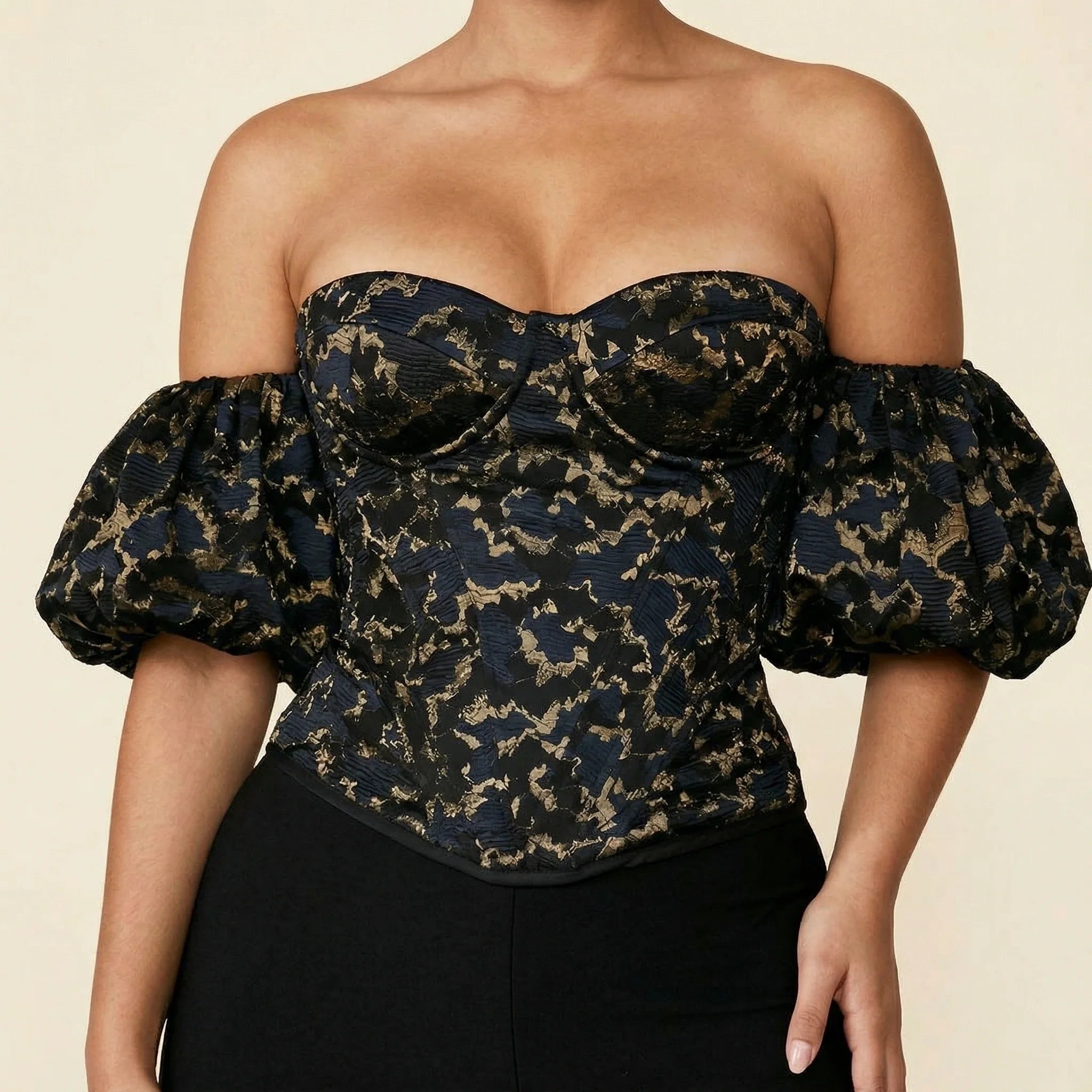 Corset Noir Luxe - Vue face (plus-size)