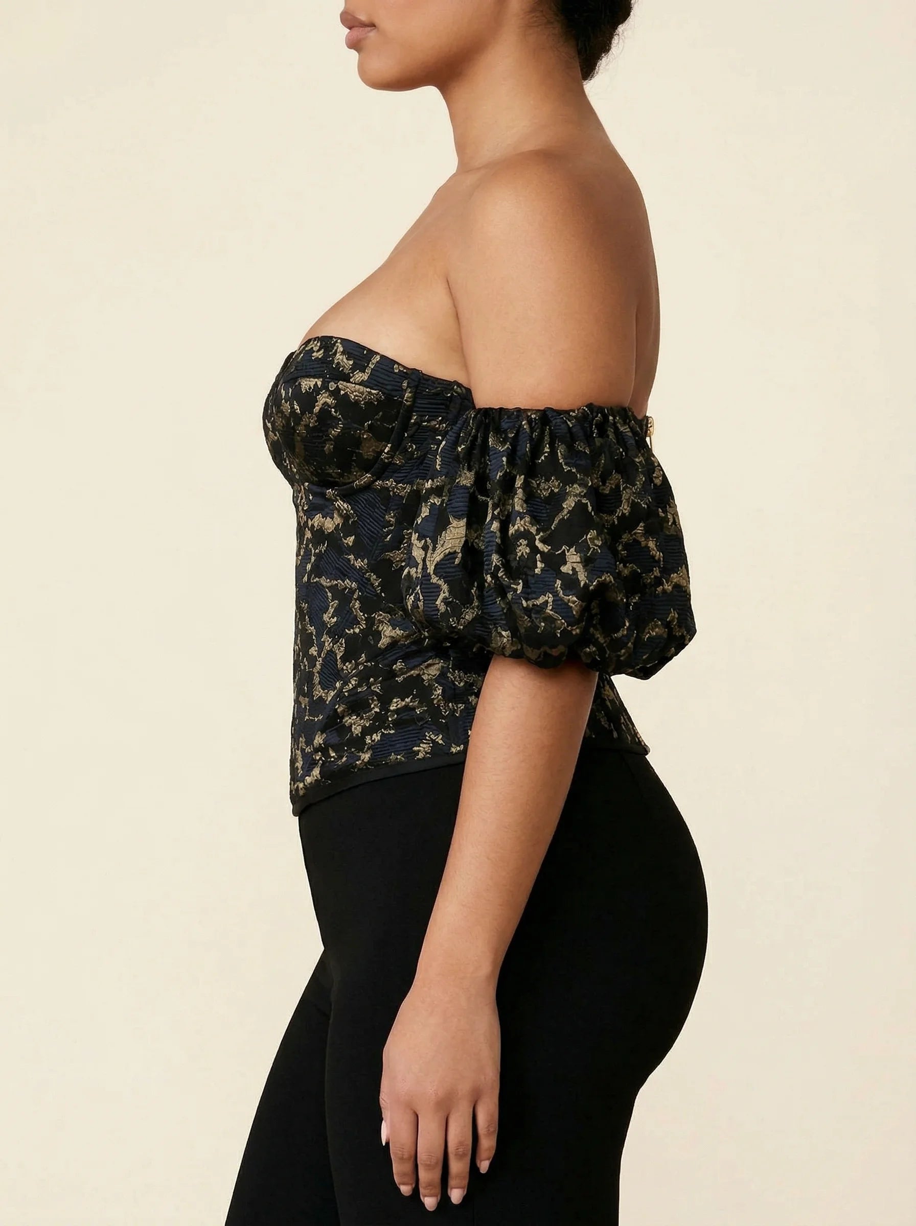 Corset Noir Luxe - Vue profil (plus-size)