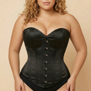 Corset Noir Overbust - Vue face (plus-size)