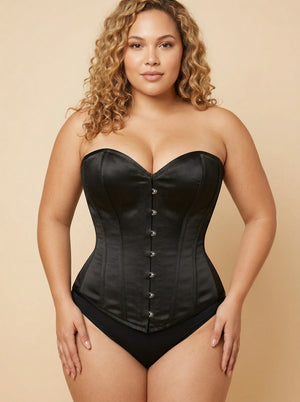 Corset Noir Overbust - Vue principale (plus-size)