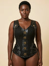 Corset Noir Simili Cuir