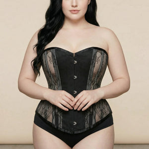 Corset Noir Transparent - Vue face (plus-size)