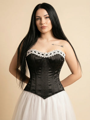 Corset Satin Noir - Vue principale (curvy)