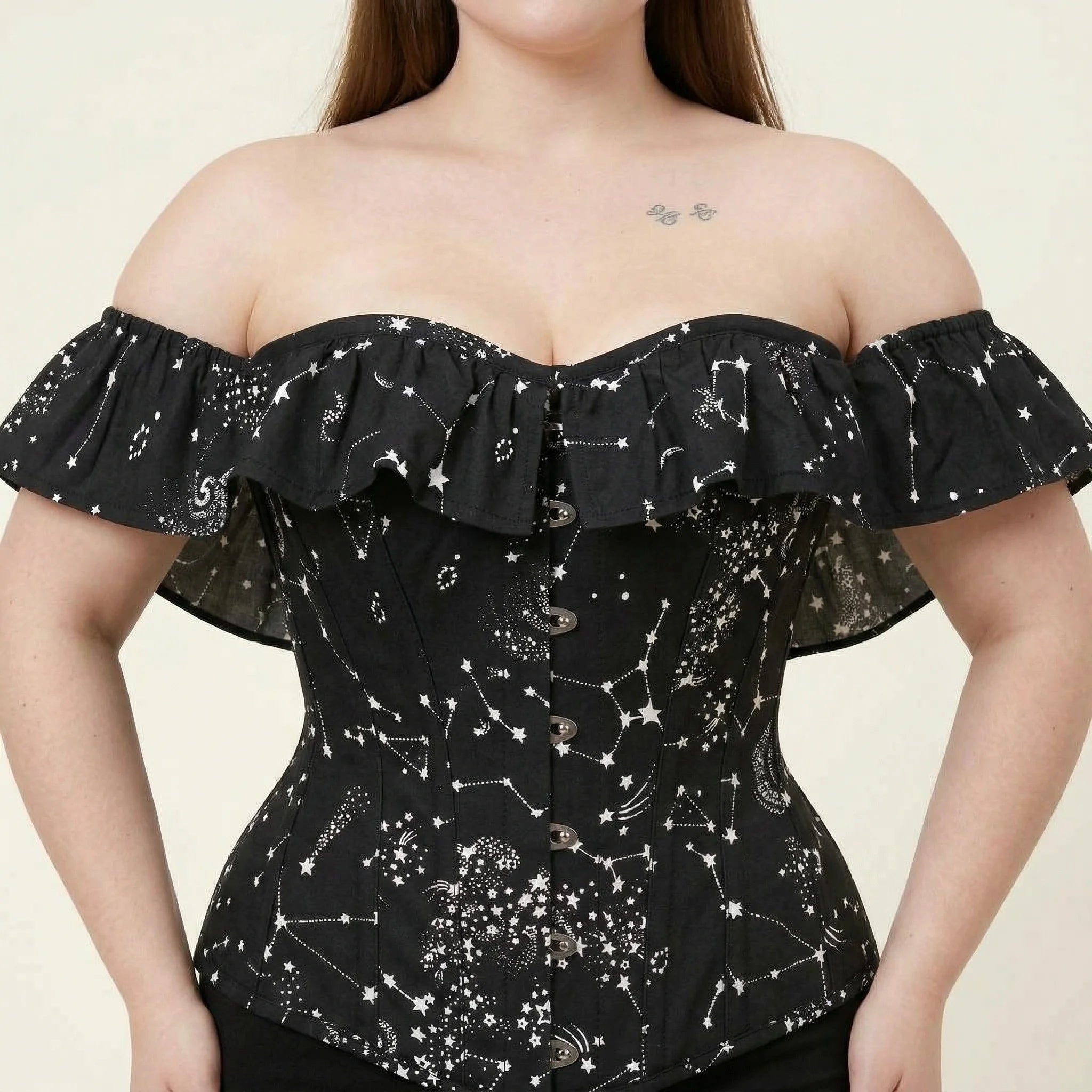 Corset Taille Fine Noir - Vue face (plus-size)