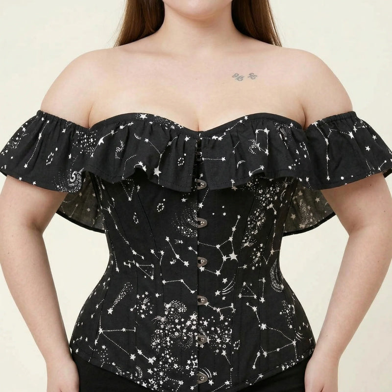 Corset Taille Fine Noir - Vue face (plus-size)