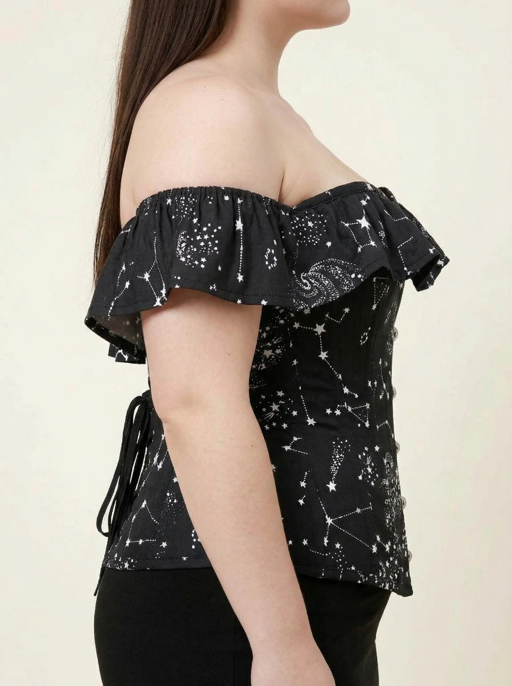 Corset Taille Fine Noir - Vue profil (plus-size)
