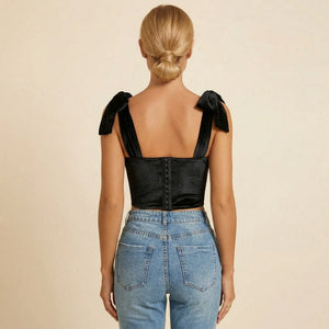 Corset Velours Noir - Vue dos (moyenne)