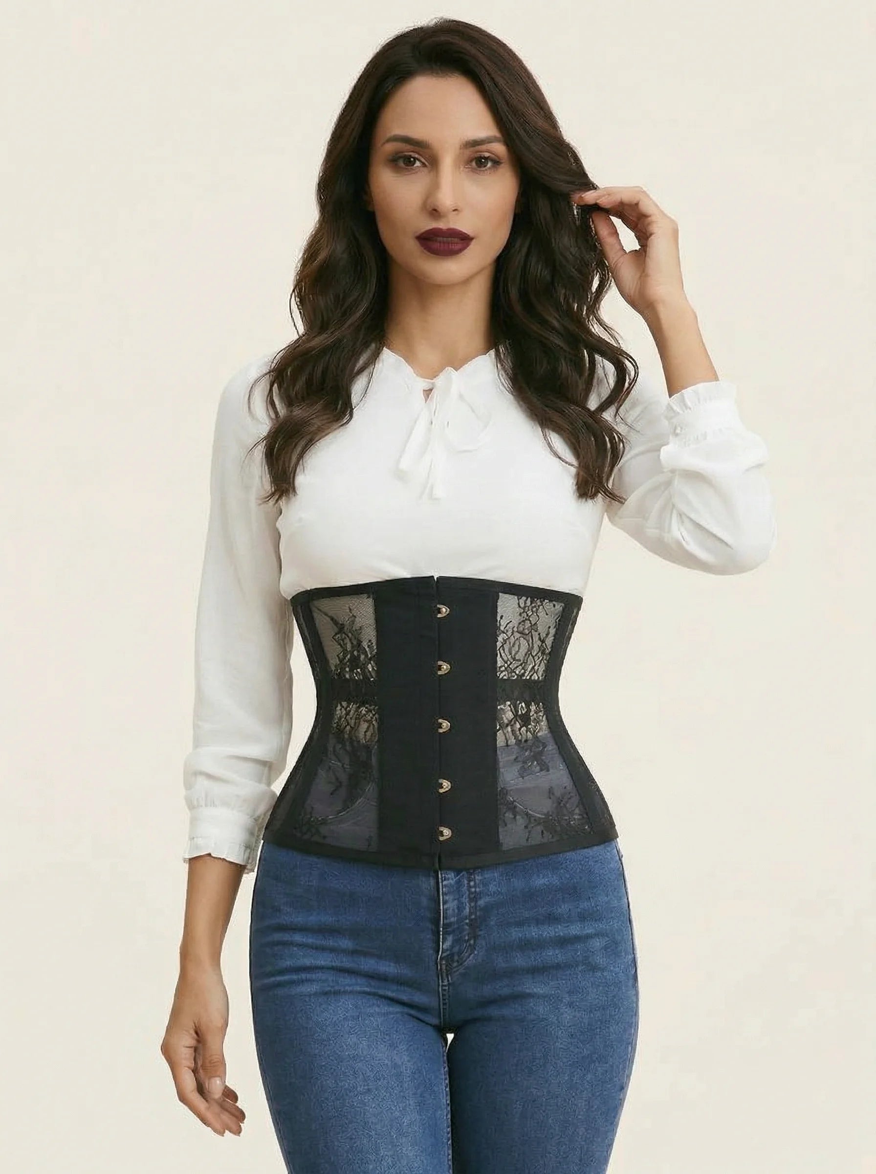 Corset Vintage Noir - Vue mouvement (petite)