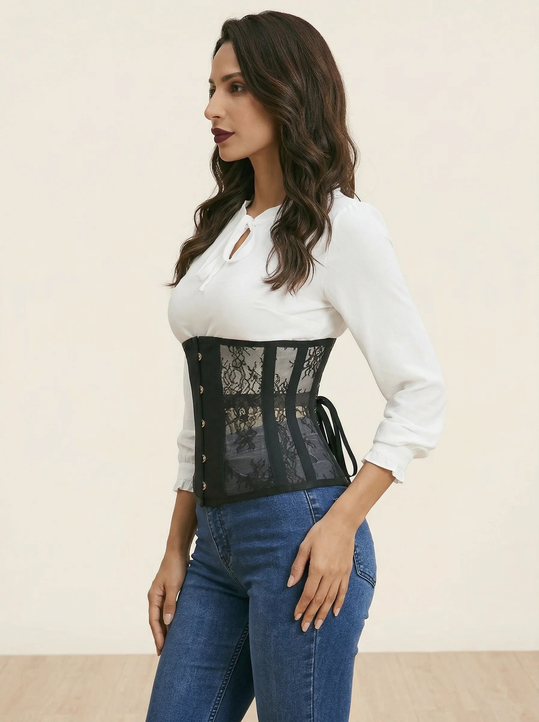 Corset Vintage Noir - Vue profil (petite)