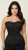 Corset Noir En Polyester