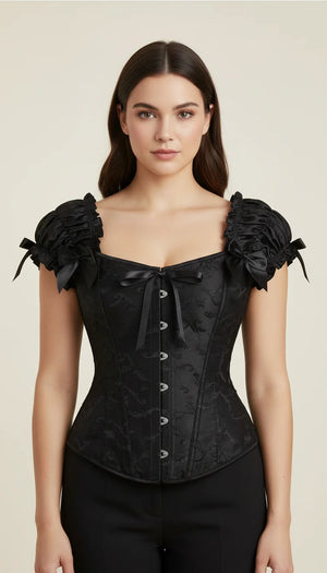 Corset Noir Lacet Femme - Vue principale