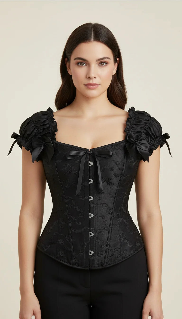 Corset Noir Lacet Femme - Vue principale