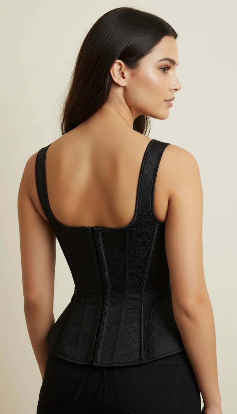 Corset Noir Lingerie - Vue dos