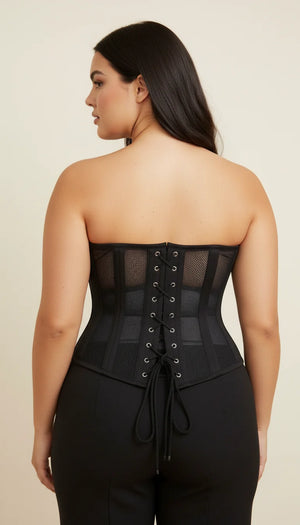 Corset Noir Simple Femme - Vue dos