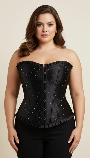 Corset Noir Strass - Vue principale