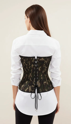 Corset Overbust Camouflage Militaire - Vue dos