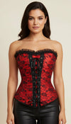 Corset Overbust Dentelle Rouge Noir
