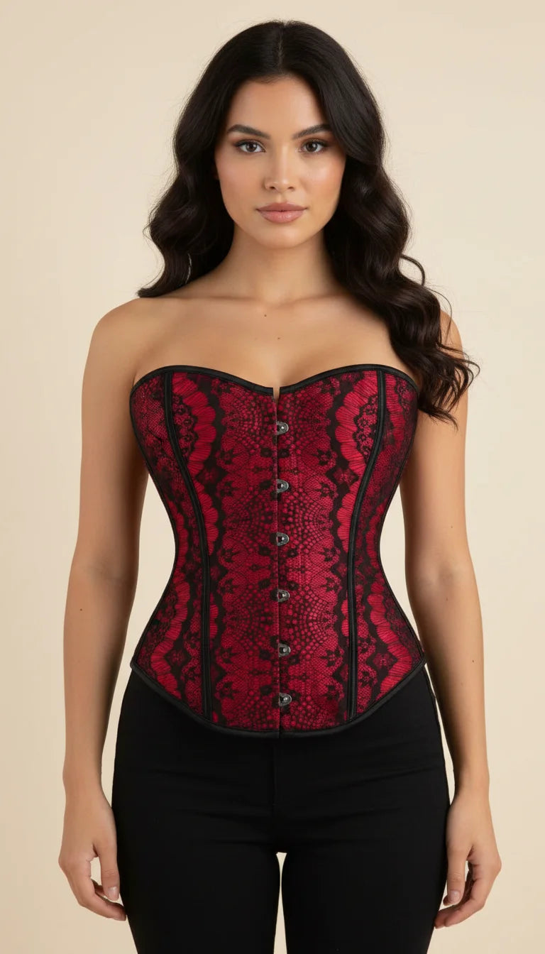 Corset Overbust Dentelle Rouge
