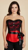 Corset Overbust Rouge Dentelle Noire