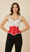 Corset Overbust Rouge Fleurie