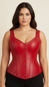 Corset Overbust Simili Cuir Rouge