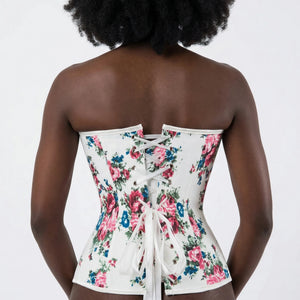 Corset Rose et Blanc - Vue dos (curvy)