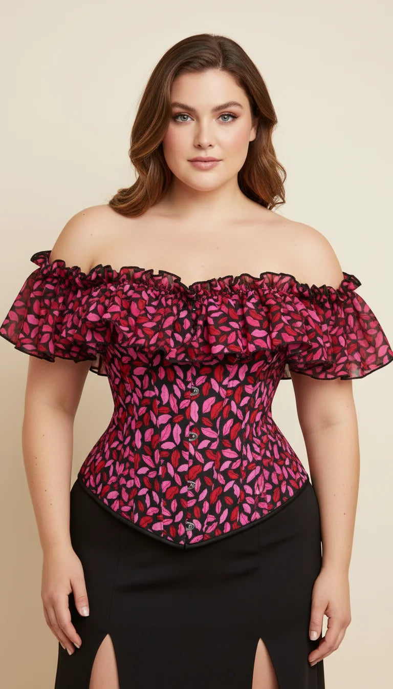 Corset Rose Satin - Vue principale