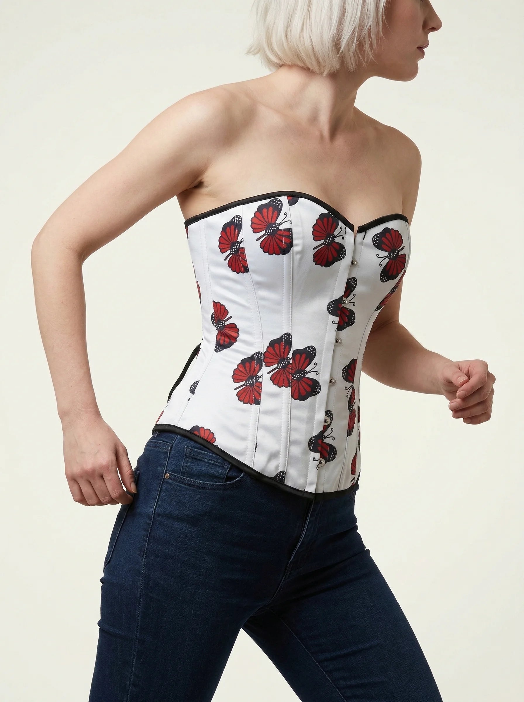 Corset Rouge et Blanc - Vue mouvement (petite)