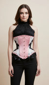 Corset Satin Rose Et Noir