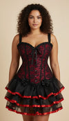 Corset Tutu Dentelle Rouge Noir