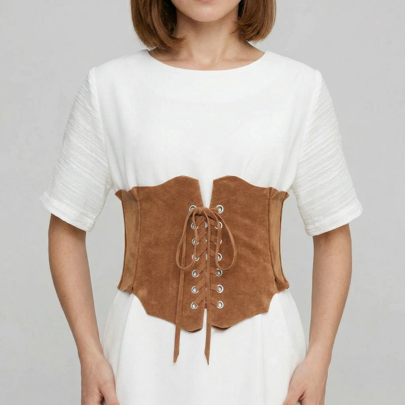 Corset Underbust Cuir - Vue face (petite)