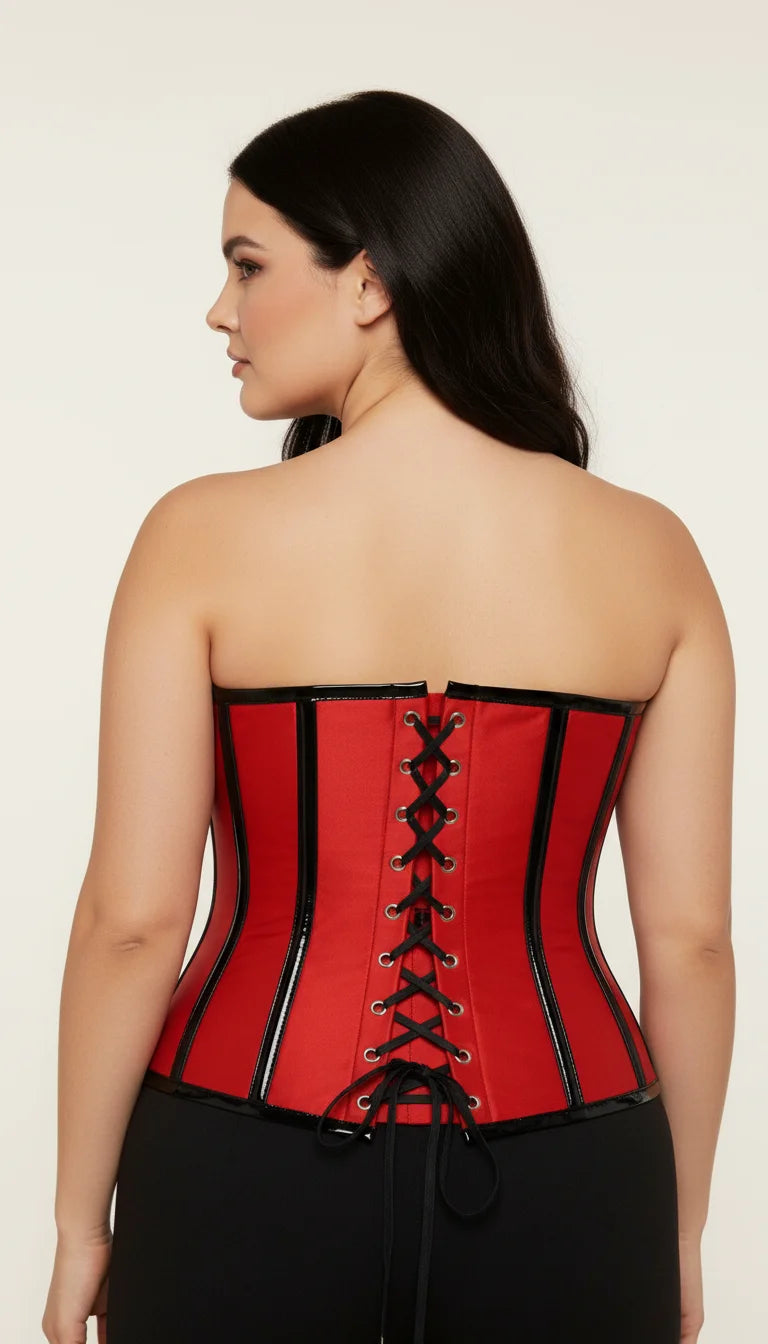 Corset Underbust Zippé Bicolore - Vue dos