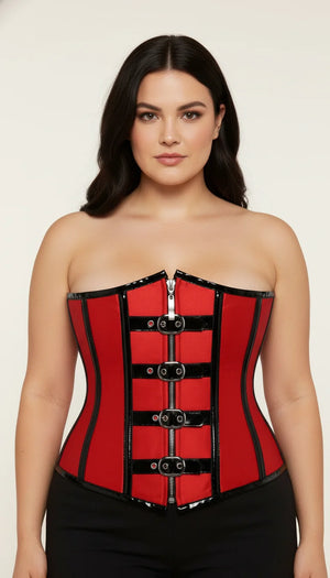 Corset Underbust Zippé Bicolore