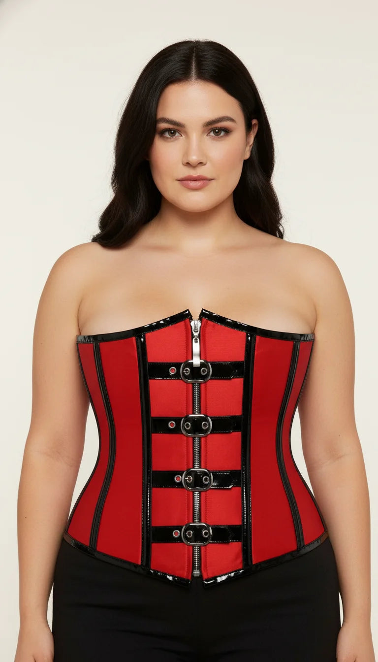 Corset Underbust Zippé Bicolore