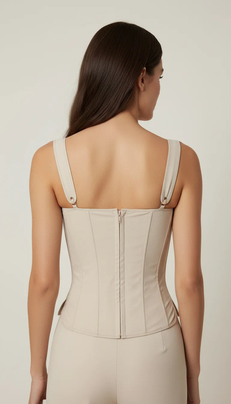 Corset Vintage Laçage Ivoire - Vue dos