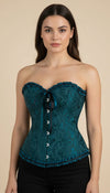 Corset Volants Vert Pétrole