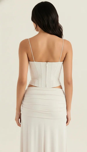 Ensemble Corset Crème Fendu - Vue dos