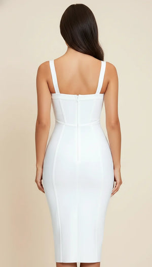 Robe Corset Bandage Blanc Pur - Vue dos