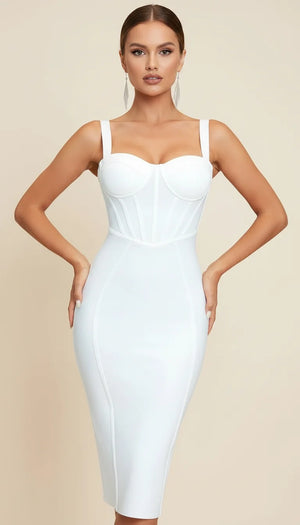 Robe Corset Bandage Blanc Pur - Vue principale